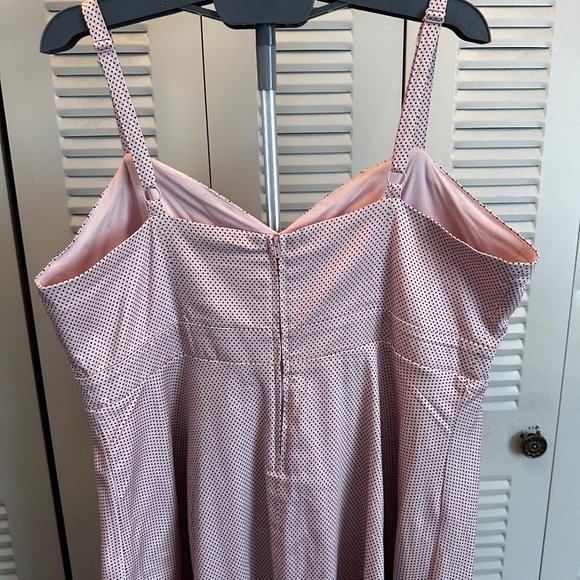 Torrid Black Pink Lace Polka Dot Retro Swing Dress Size 16 - Picture 4 of 12